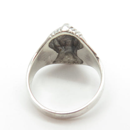 925 Sterling Silver Vintage King Tut Egyptian Pharaoh Ring Size 6.25