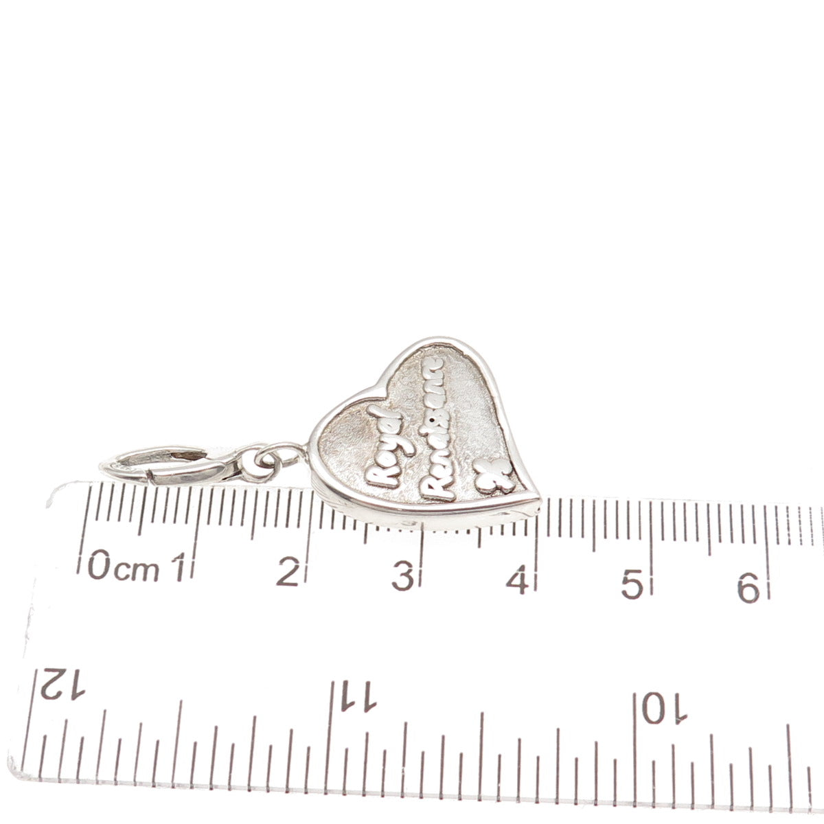925 Sterling Vintage Fleur de Lis Royal Renaissance Heart Hollow Charm Pendant
