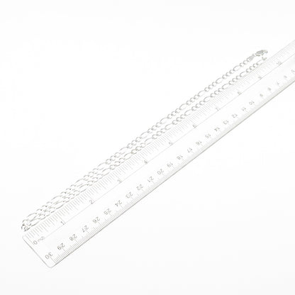 925 Sterling Silver Vintage Italy Figaro Chain Necklace 20"