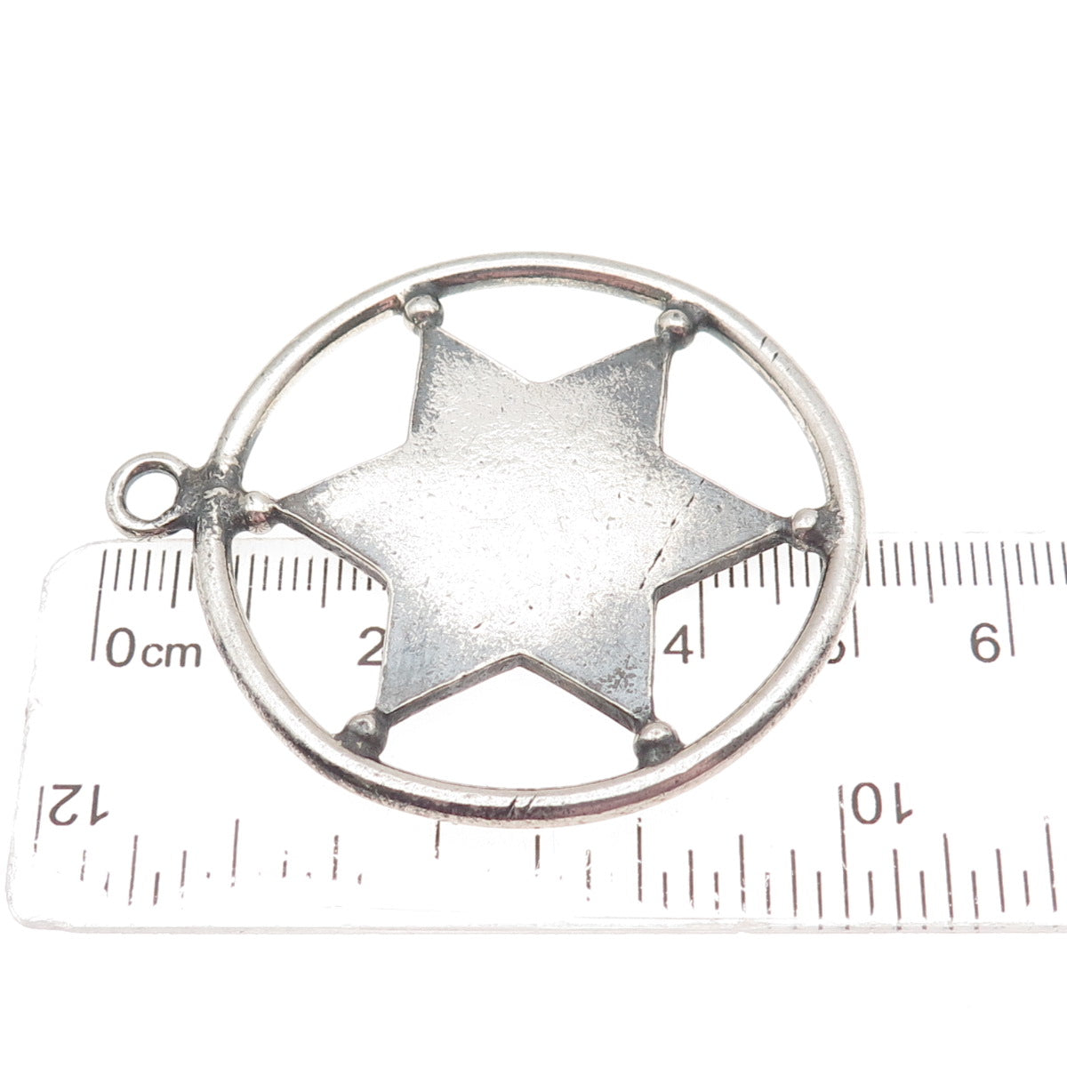 925 Sterling Silver Vintage Star of David Oxidized Pendant