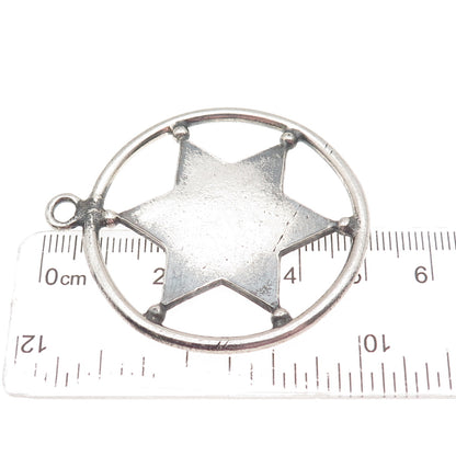925 Sterling Silver Vintage Star of David Oxidized Pendant
