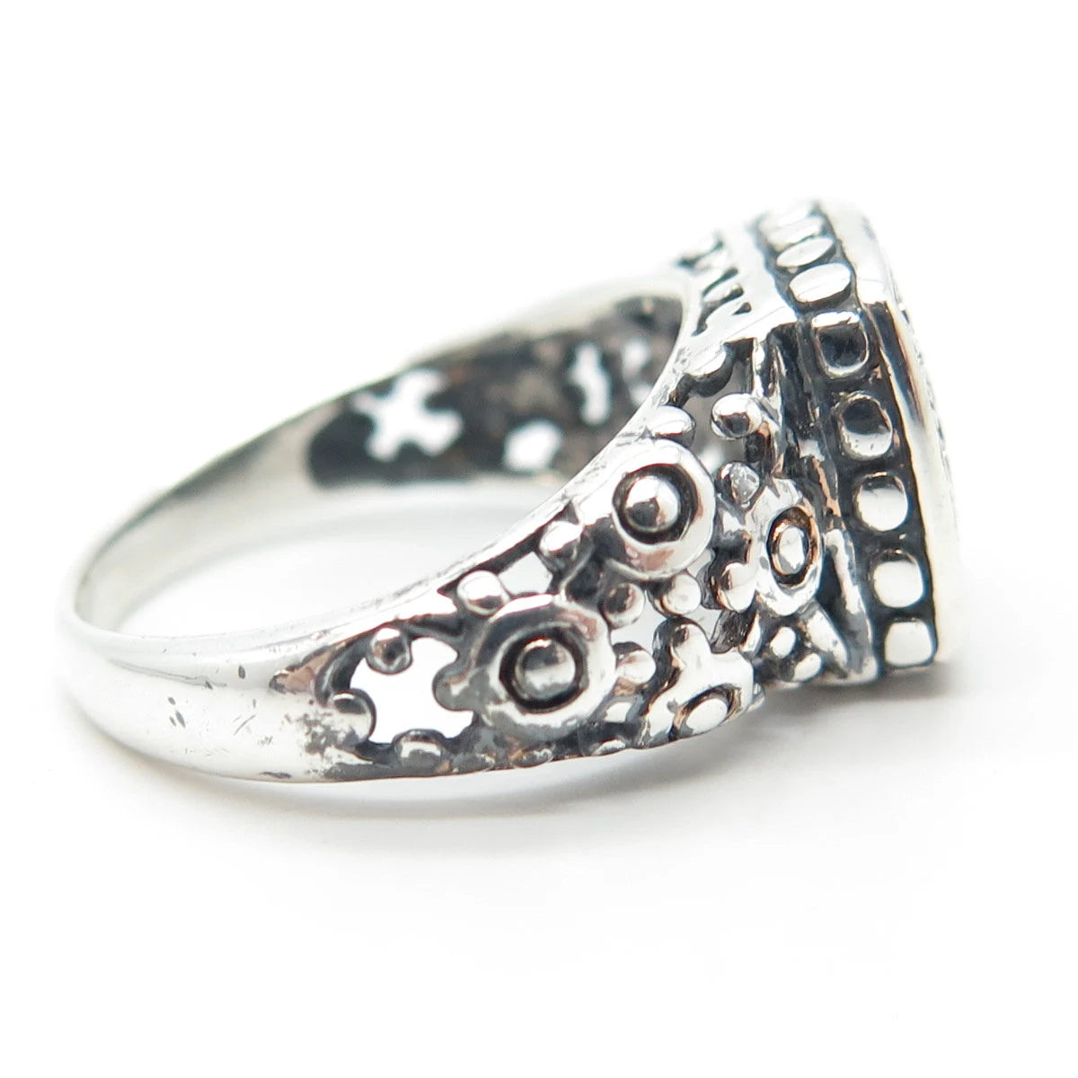 925 Sterling Silver Vintage Ethnic Ring Size 7