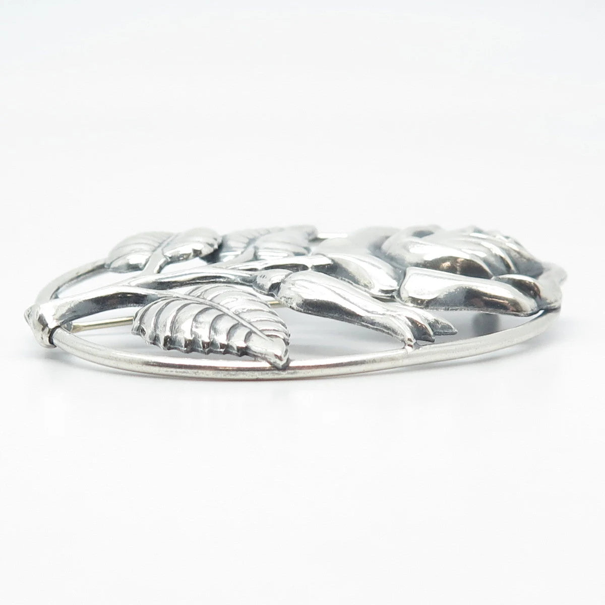 925 Sterling Silver Vintage Danecraft Rose Floral Pin Brooch