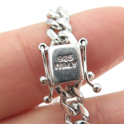 925 Sterling Silver Italy Cuban Chain Necklace 16"