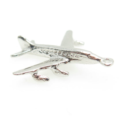 925 Sterling Silver Vintage Airplane Pendant