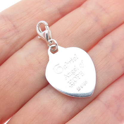 925 Sterling Silver Vintage Gabriel Angel of Hope Lobster Lock Charm Pendant