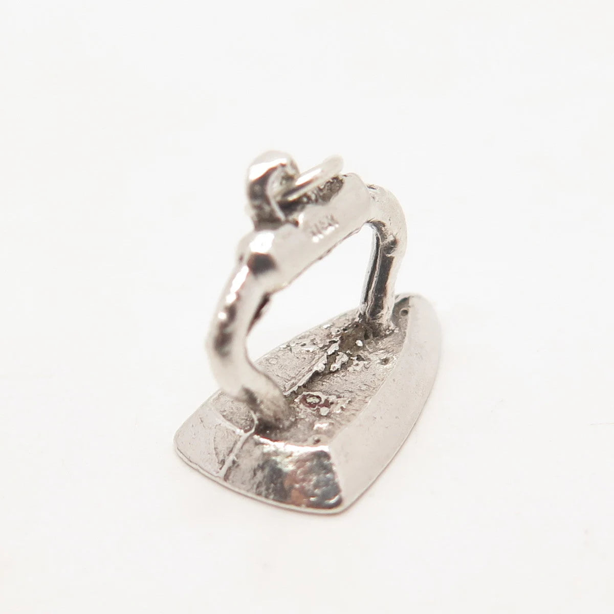 925 Sterling Silver Vintage Iron 3D Charm Pendant