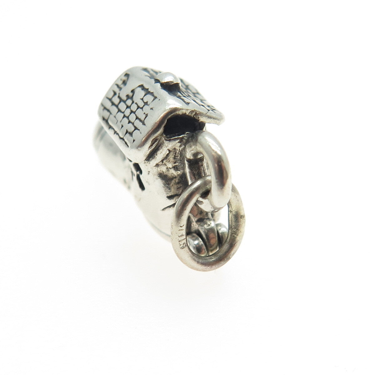 925 Sterling Silver Vintage Mouse Shoe House 3D Pendant