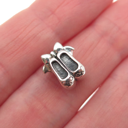 Chamilia 925 Sterling Silver Ballerina Shoes Slide Bead Charm