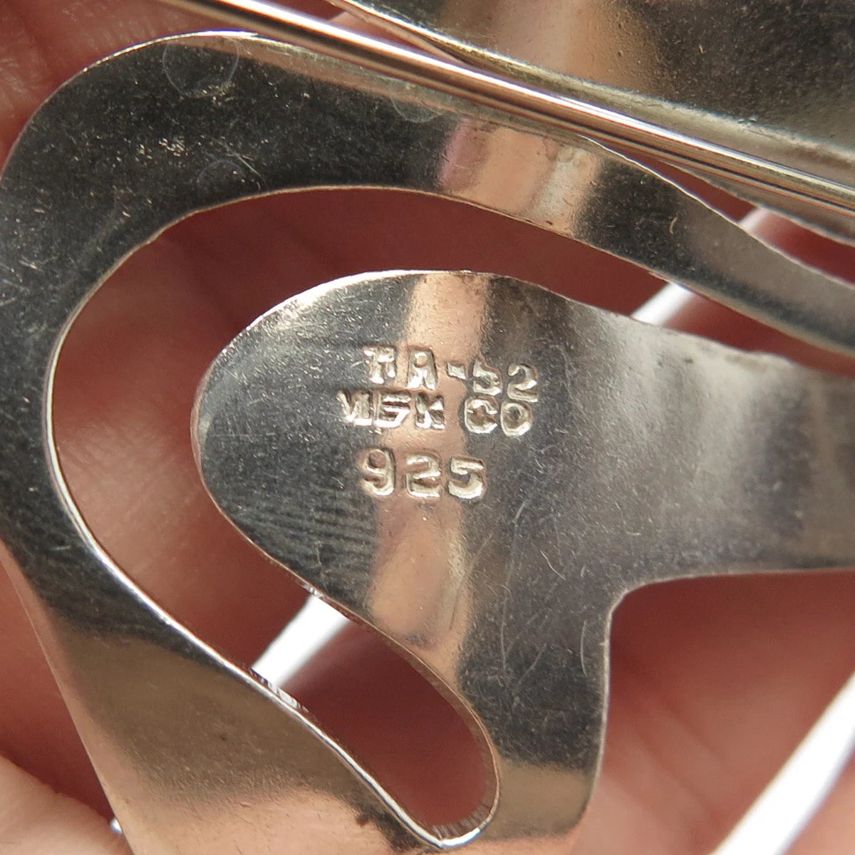 925 Sterling Silver Vintage Mexico Modernist Pin Brooch