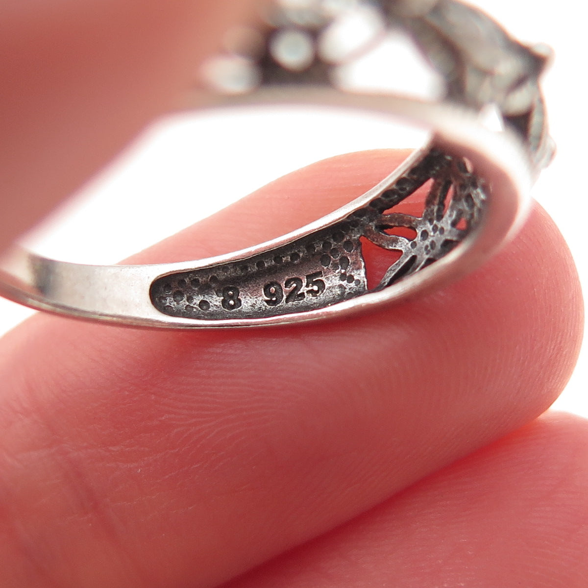 RJ Graziano 925 Sterling Silver Vintage Filigree Oxidized Ring Size 8