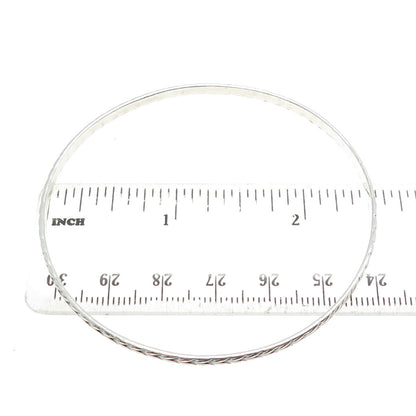 BEAU 925 Sterling Silver Vintage Engraved Bangle Bracelet 8"