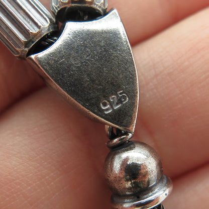 925 Sterling Silver Vintage Prayer Beads Religious Oxidized Chain 11"