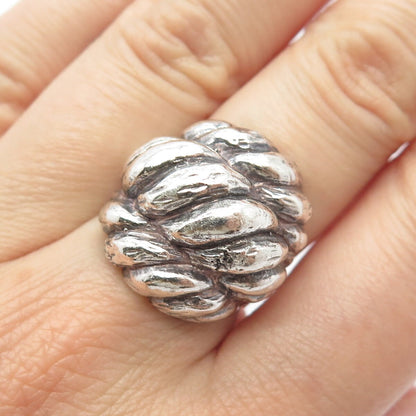 925 Sterling Silver Vintage Twisted Wide Ring Size 6