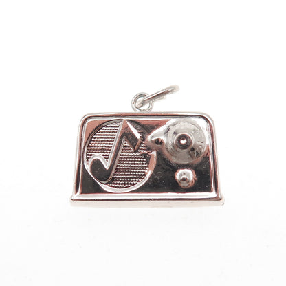 Art's Elegance 925 Sterling Silver Vintage Radio Charm Pendant
