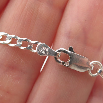 P. Lux 925 Sterling Silver Vintage Italy Curb Chain Necklace 20"