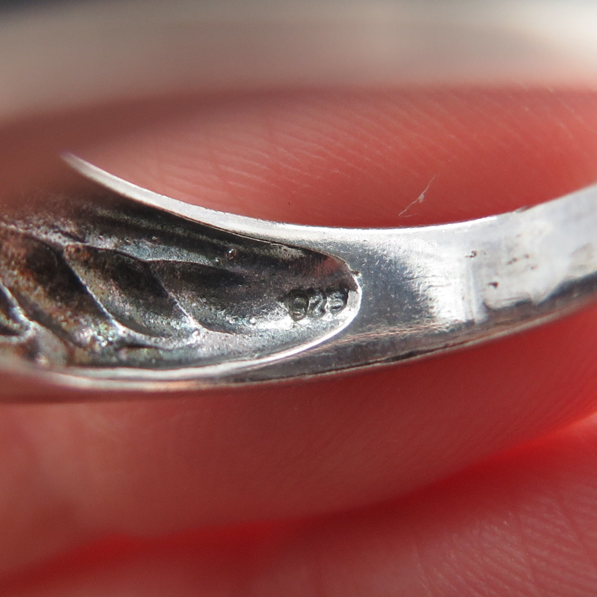 925 Sterling Silver Vintage Modernist Twisted Rope Oxidized Ring Size 8