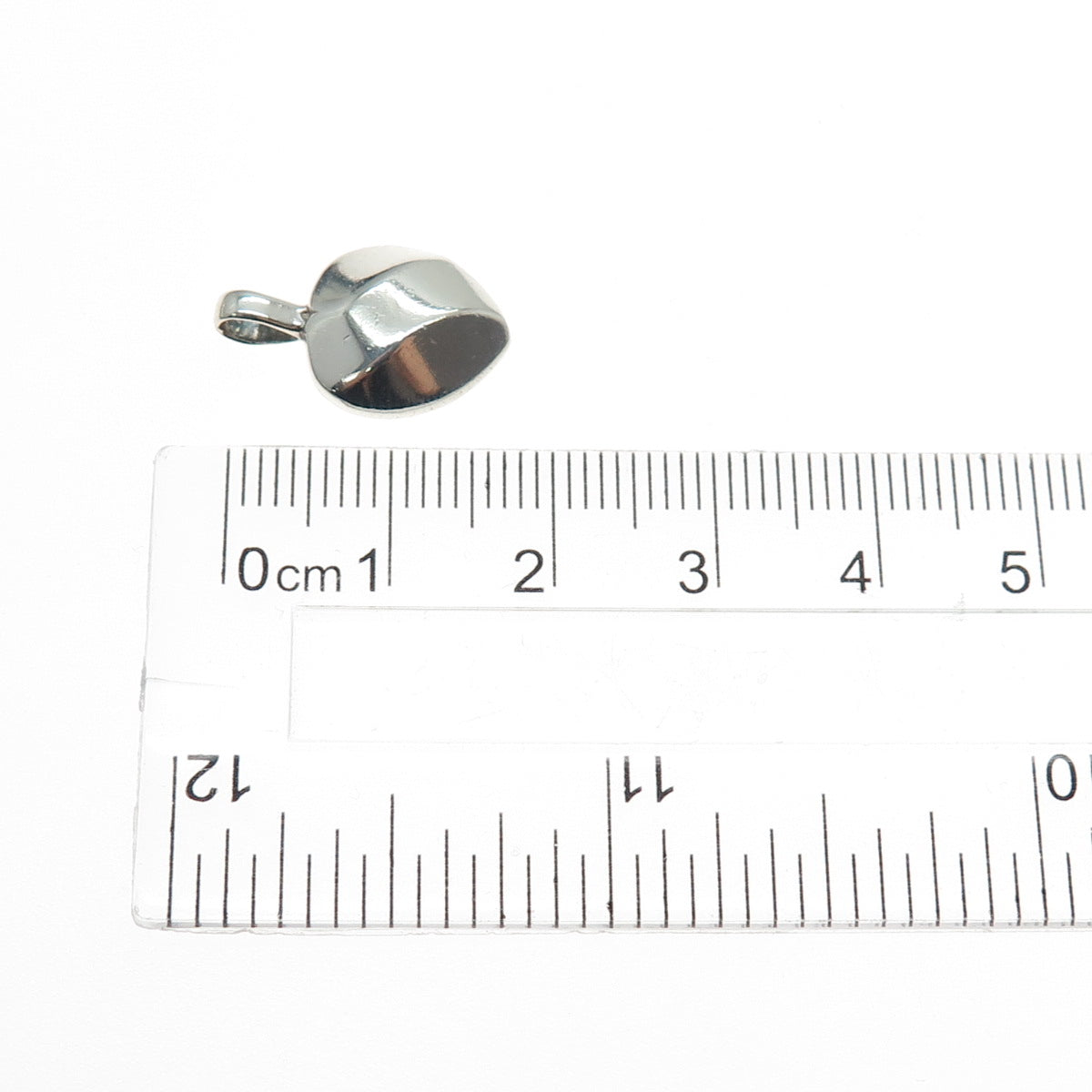 925 Sterling Silver Vintage Modernist Heart Minimalist Charm Pendant
