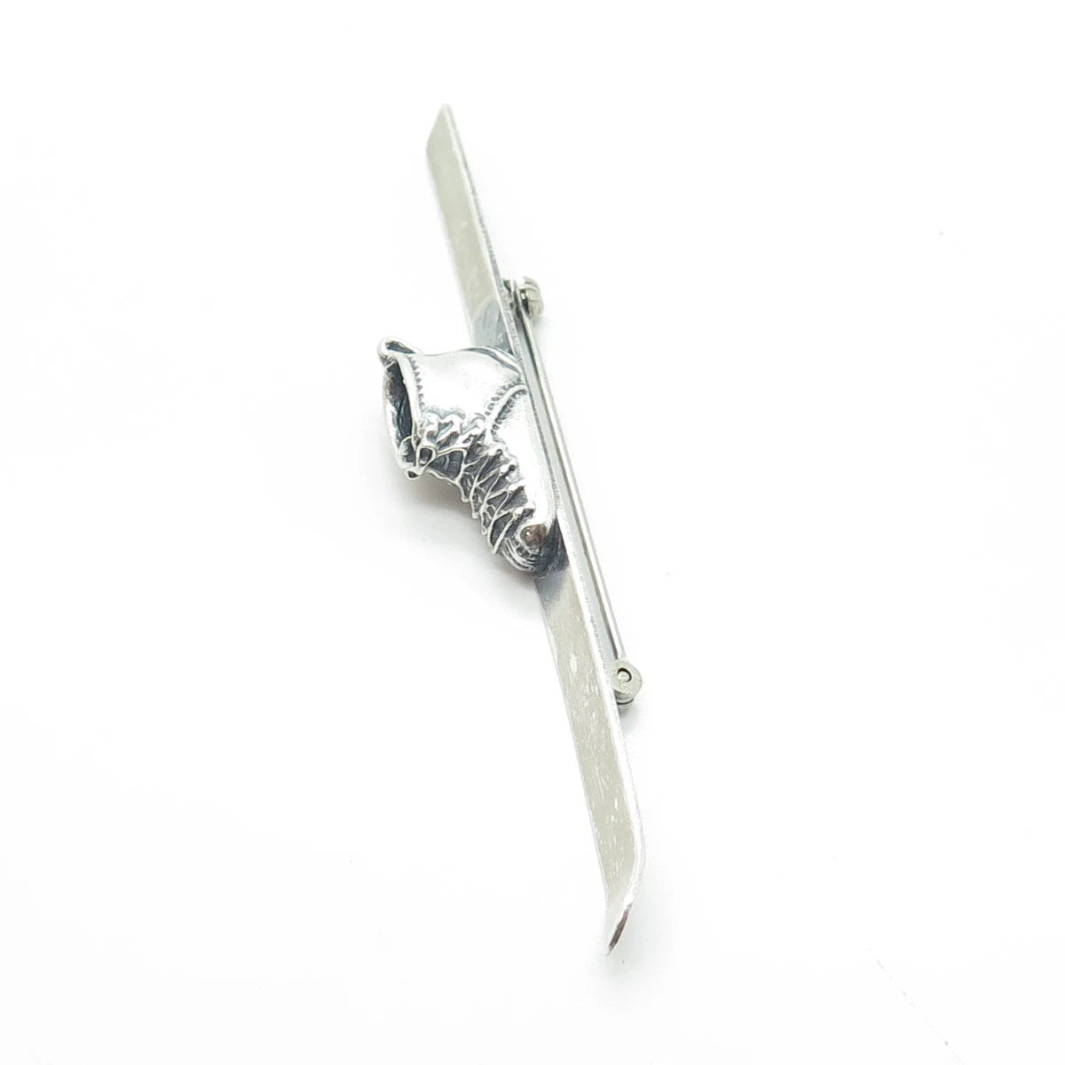 925 Sterling Silver Vintage BEAU Ski & Boot Pin Brooch