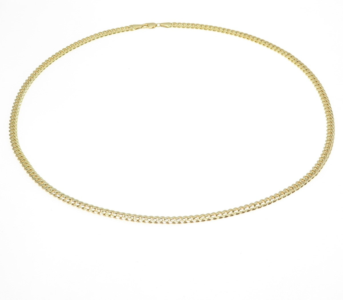 KARIZIA SPA KA 1772 Sterling Silver Gold Plated Italy Cuban Chain Necklace 24"