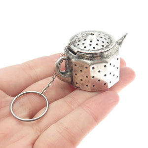 AMCRAFT Attleboro Mass 925 Sterling Silver Antique Teapot Tea Diffuser Strainer