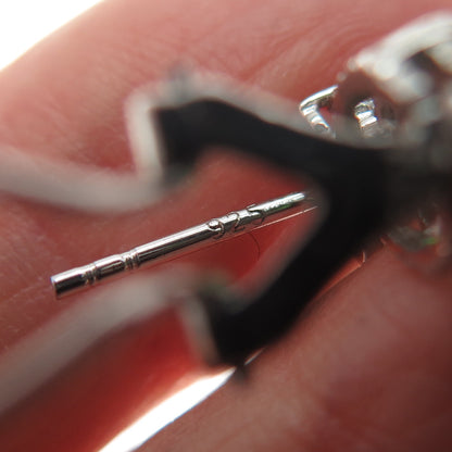 AMC Jewelry 925 Sterling Silver Green & White C Z Bohemian Dangling Earrings