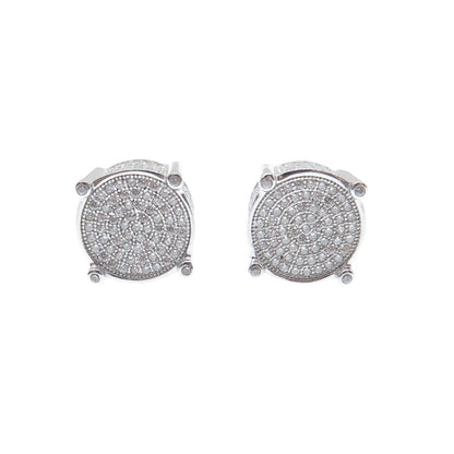 925 Sterling Silver Round-Cut C Z Sparkle Stud Earrings