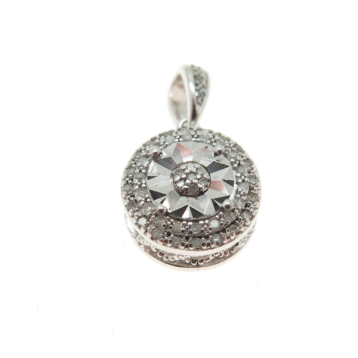 925 Sterling Silver Real White Diamond Minimalist Pendant