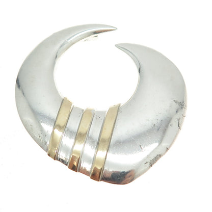 CIANI 925 Sterling Silver & 14K Yellow Gold Vintage Modernist Pendant