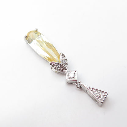 925 Sterling Silver White & Yellow C Z Pendant