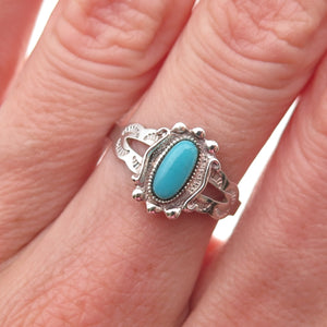 Benjamin Piaso Navajo Old Pawn 925 Sterling Silver Vintage Turquoise Ring Size 7