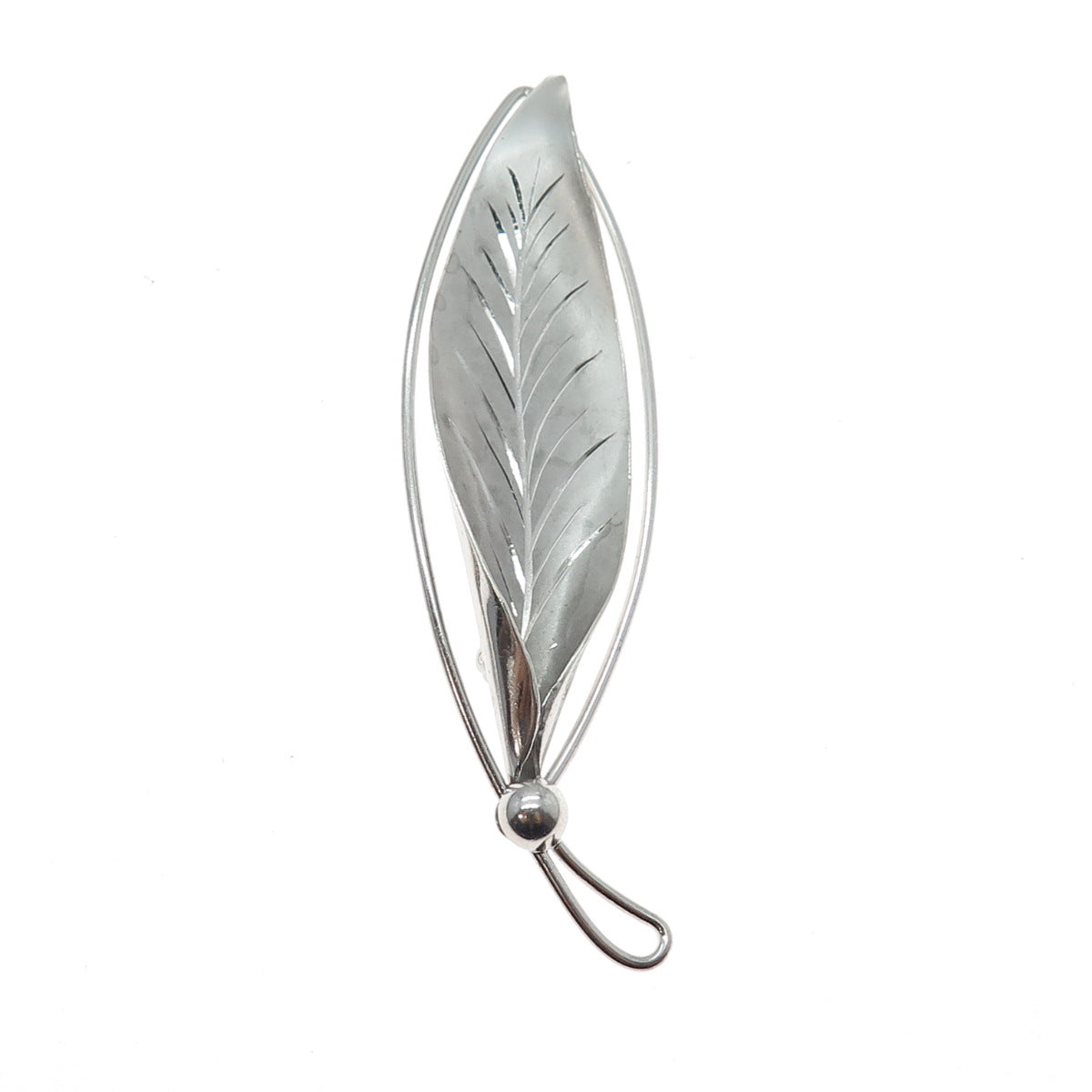 Curtis Curtman 925 Sterling Silver Antique Art Deco Floral Leaf Pin Brooch