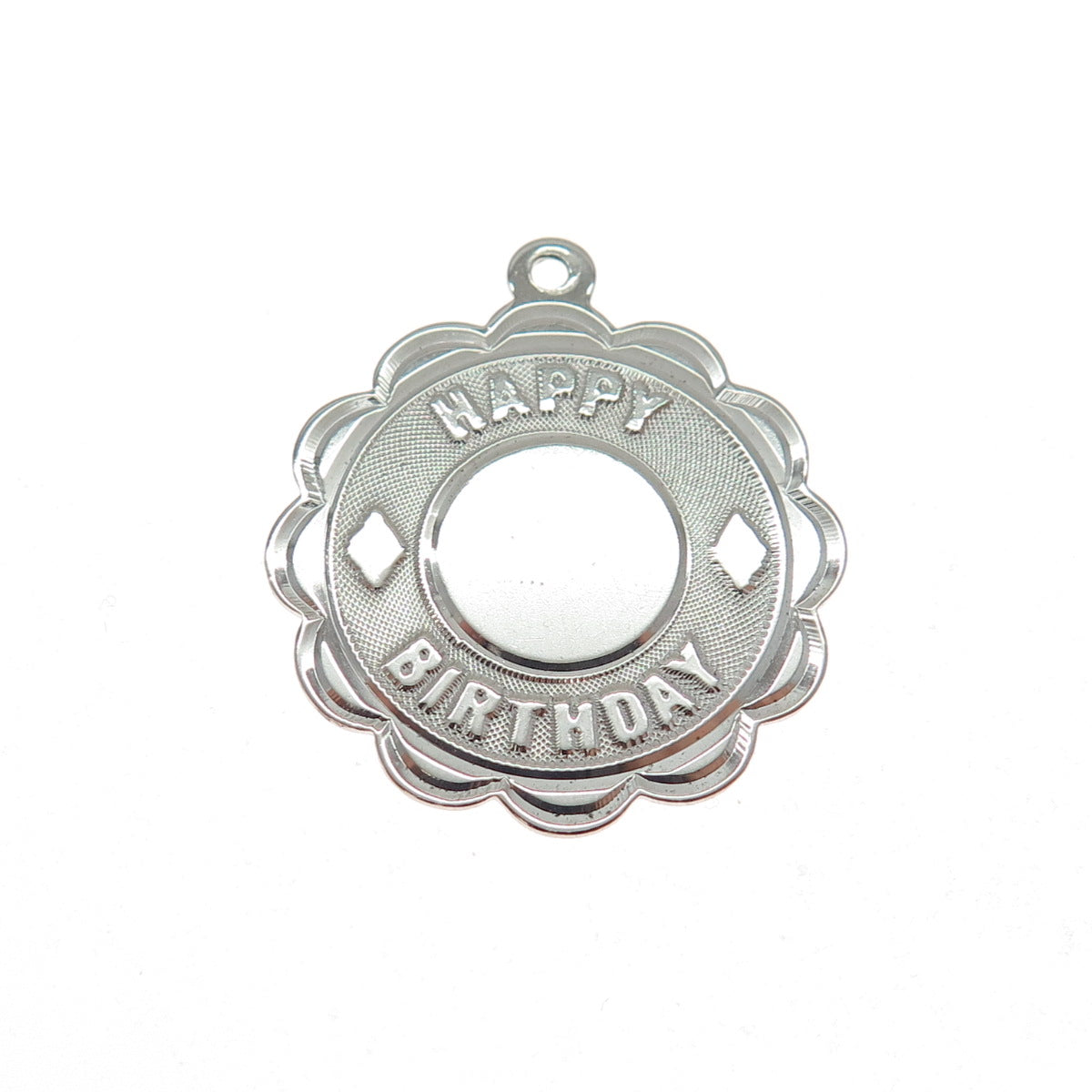 CREA 925 Sterling Silver Vintage Happy Birthday Charm Pendant