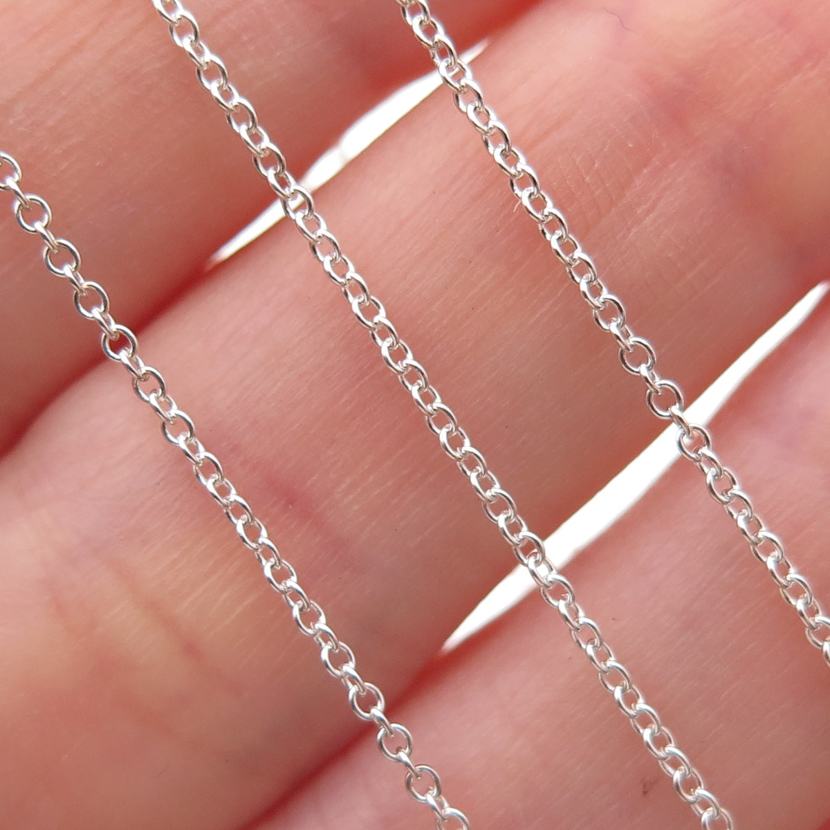 925 Sterling Silver Italy Cable Chain Necklace 18"