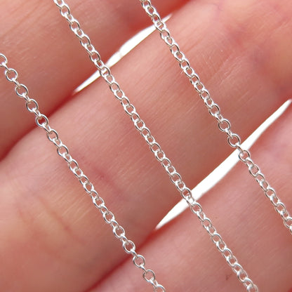 925 Sterling Silver Italy Cable Chain Necklace 18"