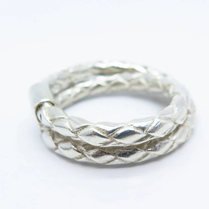 925 Sterling Silver Vintage Double Interlocked Ring Size 8.75