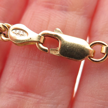 925 Sterling Silver Gold Plated Italy Twisted Rope Chain Necklace 24"