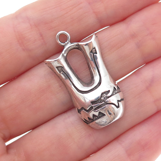 Silver Cloud Old Pawn 925 Sterling Vintage Native Vase Tribal Charm Pendant