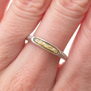 Carolyn Pollack 925 Sterling Silver Vintage Real MOP Inlay Stackable Ring Size 8