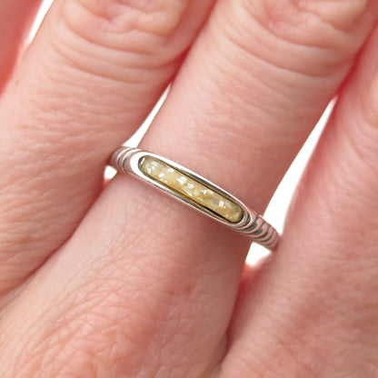 Carolyn Pollack 925 Sterling Silver Vintage Real MOP Inlay Stackable Ring Size 8