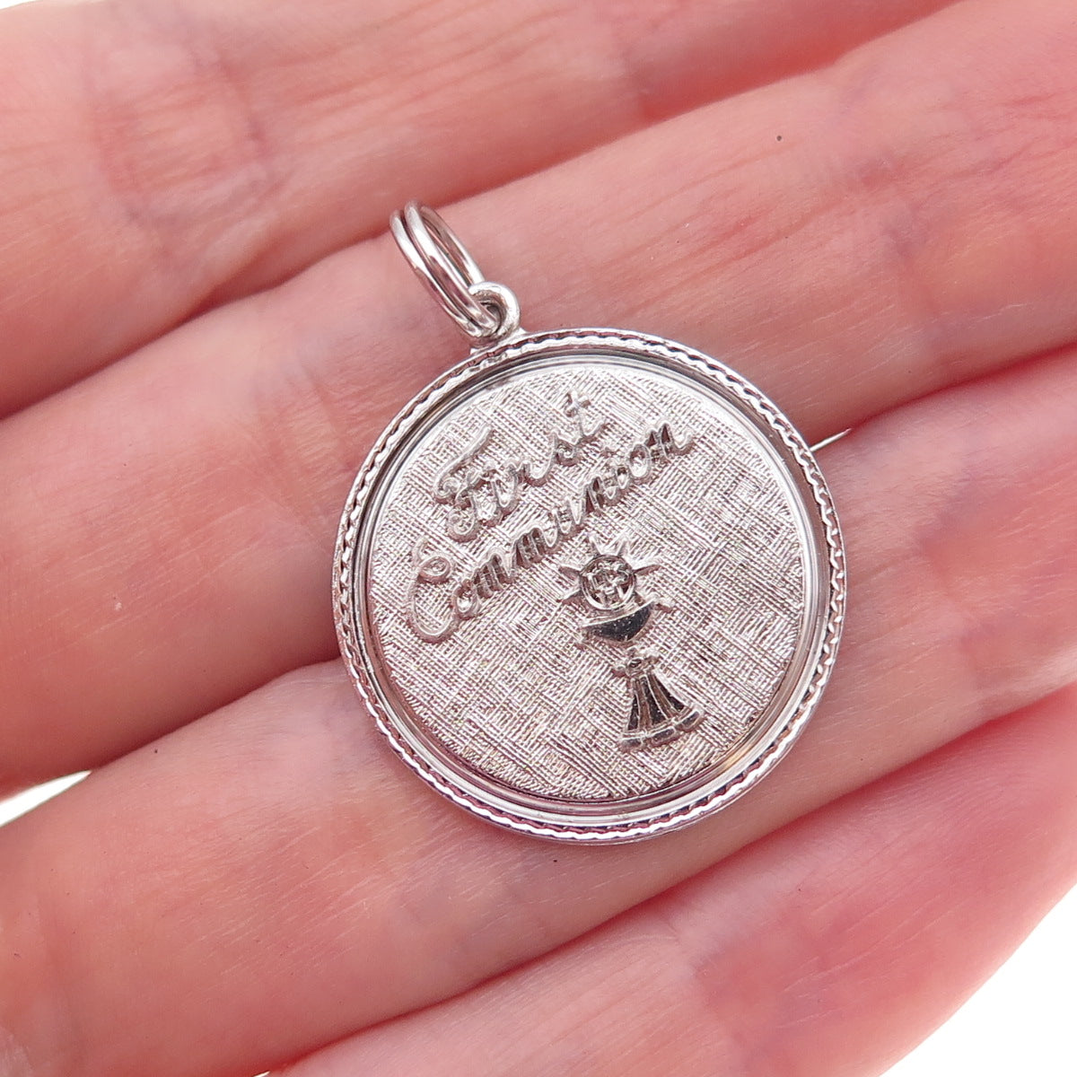 Griffith & Sons 925 Sterling Silver Vintage First Communion Charm Pendant