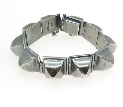 PAT AREIAS 925 Sterling Silver Vintage Modernist Solid 86.0g Bracelet 7.5"