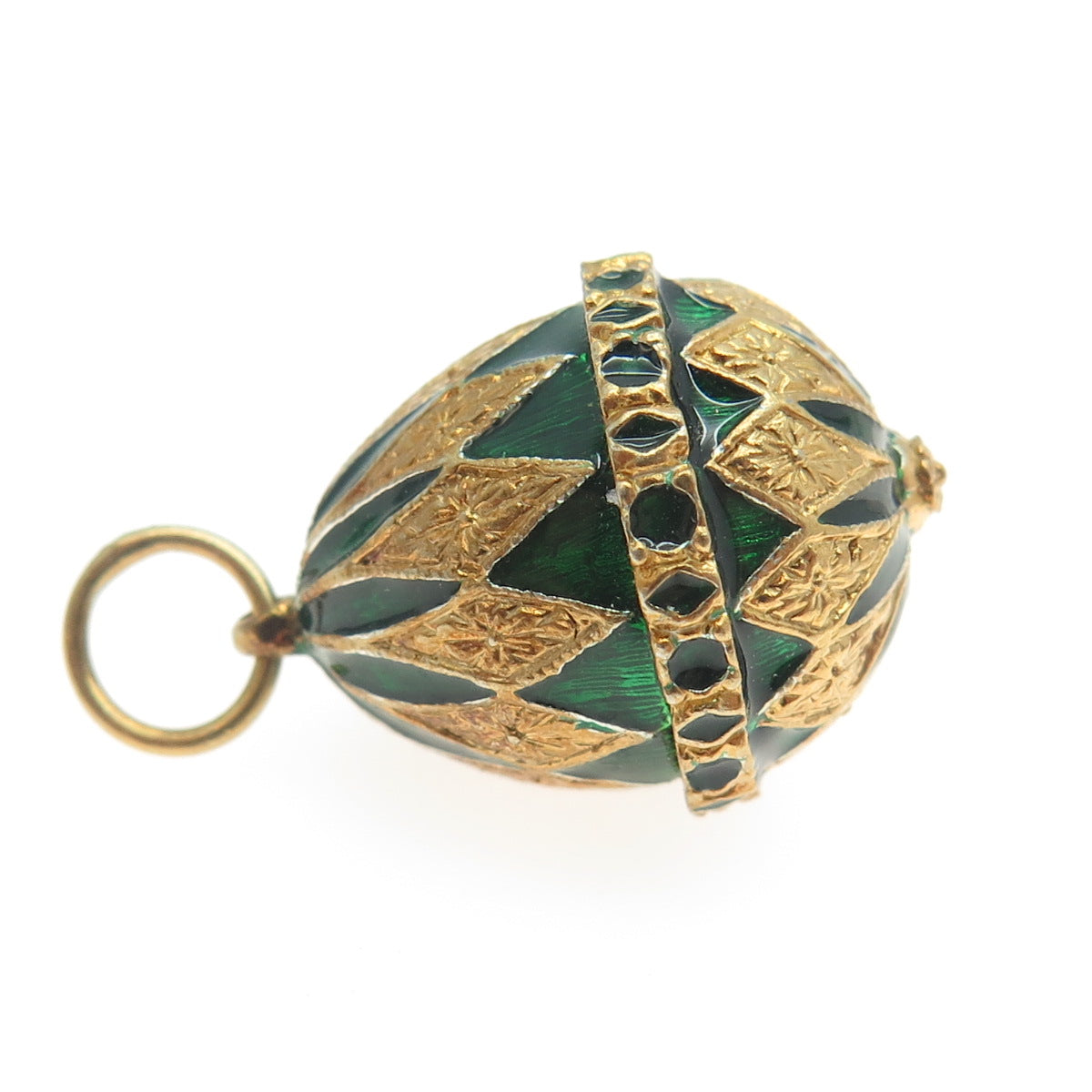 RAFKA Retired 925 Sterling Silver Vermeil Enamel Royal Easter Egg Charm Pendant