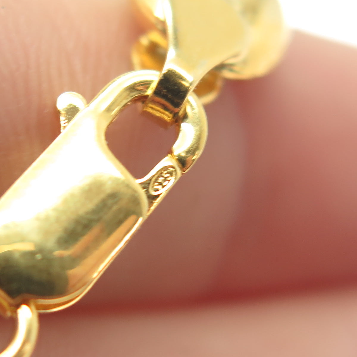 925 Sterling Silver Gold Plated Anchor Mariner Chain Necklace 24"