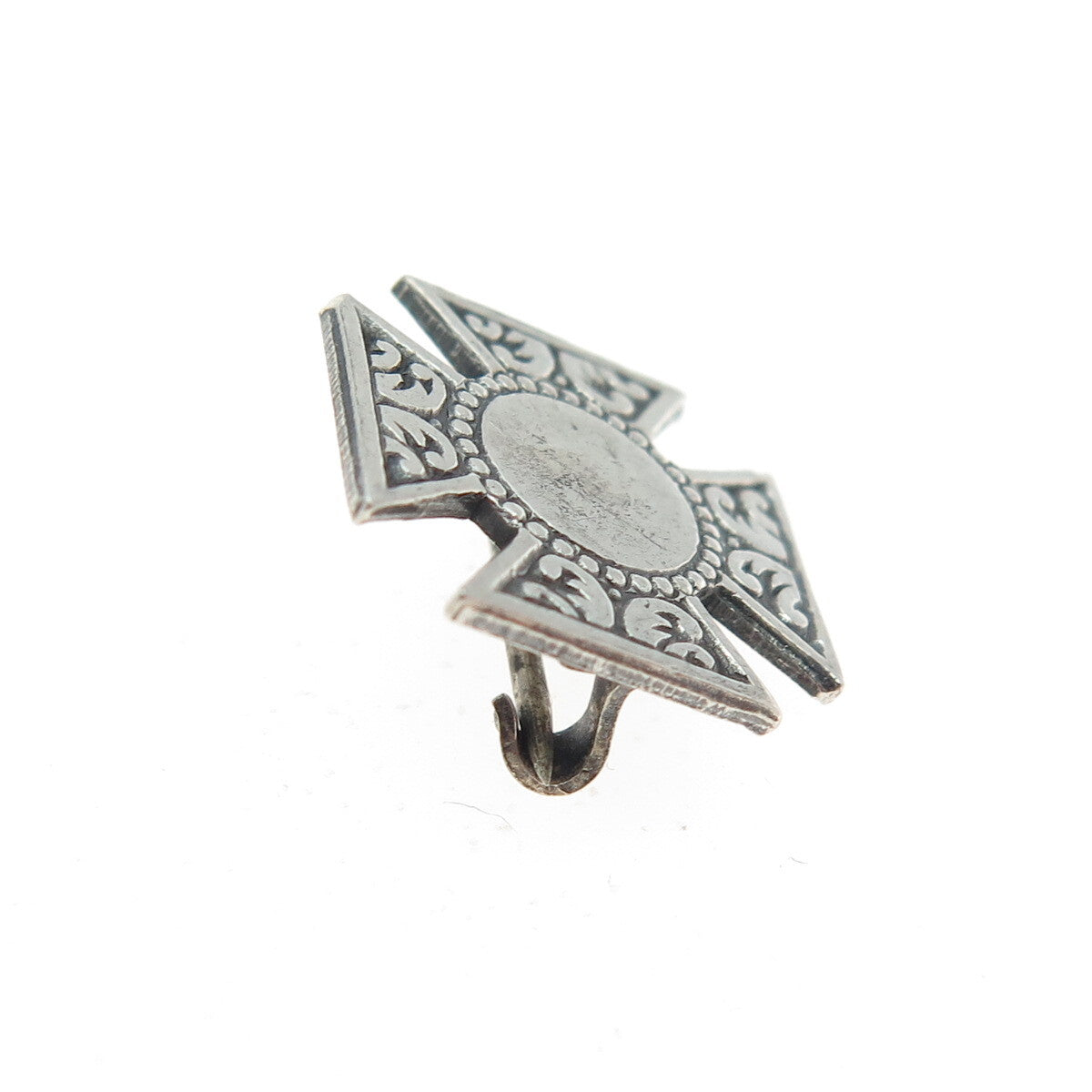 925 Sterling Silver Antique Art Deco Cross Pin Brooch