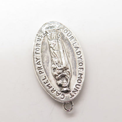 925 Sterling Silver Antique Art Deco Jesus Religious Theme Pendant