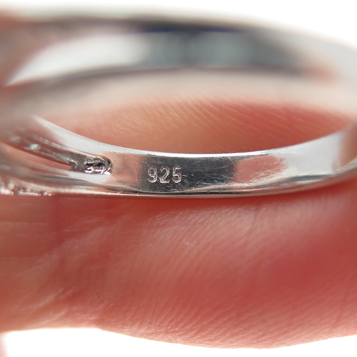 BGE BRADFORD Sterling Silver Princess & Round-Cut C Z Engagement Ring Size 6.25