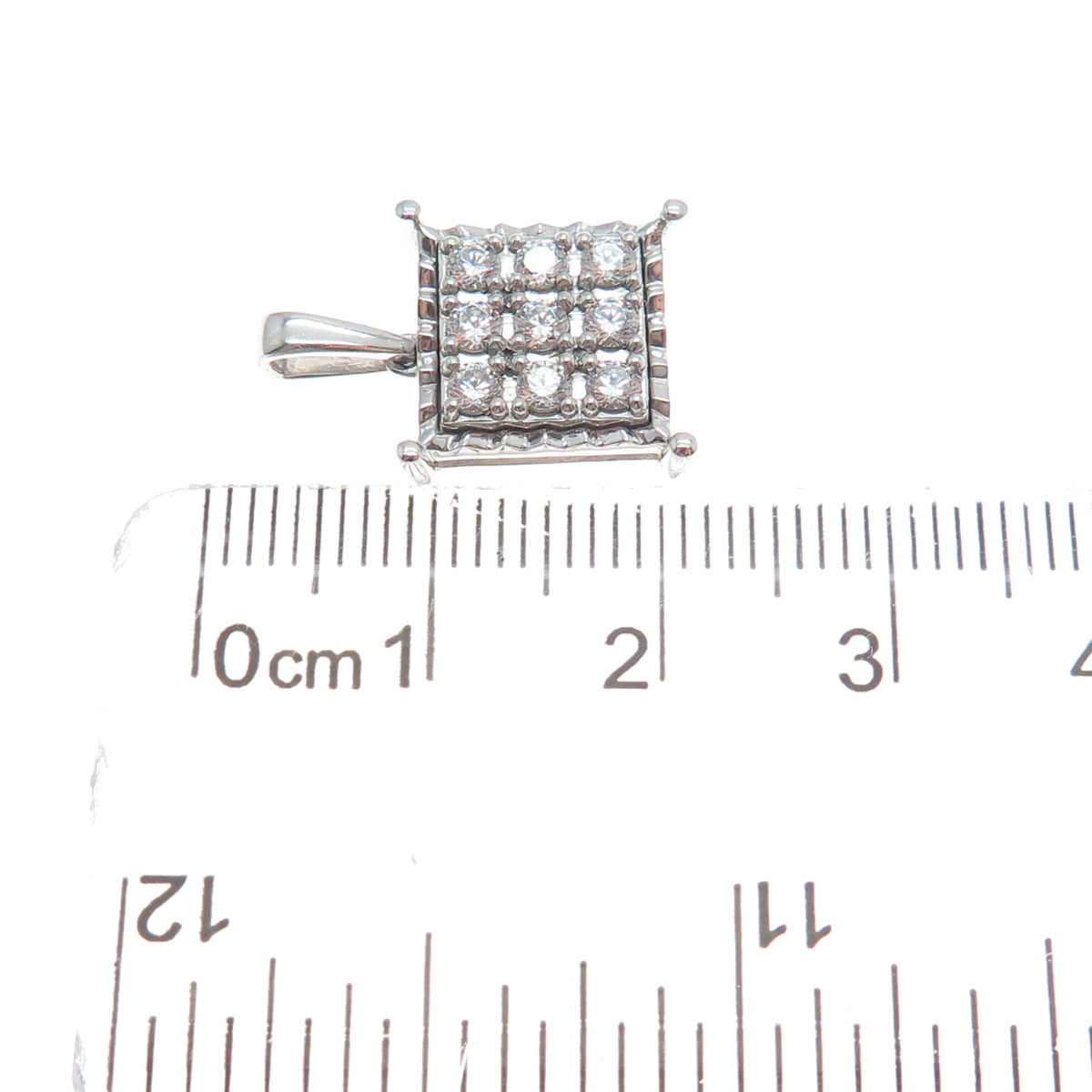 925 Sterling Silver Round-Cut Shaped C Z Sparkle Minimalist Pendant