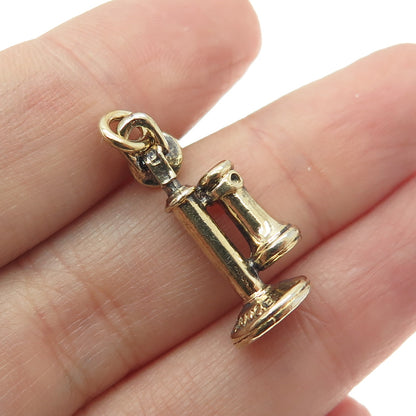 LGB BALFOUR Sterling Gold Plated Vintage Candlestick Telephone Charm Pendant