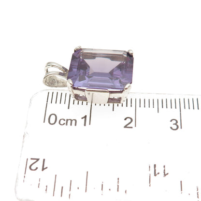925 Sterling Silver Vintage Lab-Created Peacock Sapphire Mini Charm Pendant